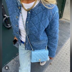 ba&sh Quilted Denim Jacket